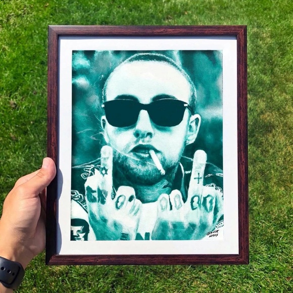 8.5x11” Mac Miller Framed print of my painting - Picture 1 of 1